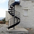 Outdoor stairs with Inox-type banister rails