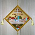 Epigonation (rhombic vestment worn by a bishop on the right hip)