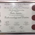 Speciality certificate in Endocrinology and Diabetes Mellitus (awarded by the Royal College of Physicians of London)