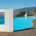 Pool overflow in blue colour