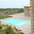 White painted skimmer pool