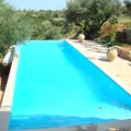 Pool with hidden overflow in blue colour
