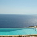 Infinity pool, white mosaic tiling