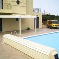 System of automated awning-pergola, with a motor and interior LED lighting