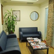 The reception area