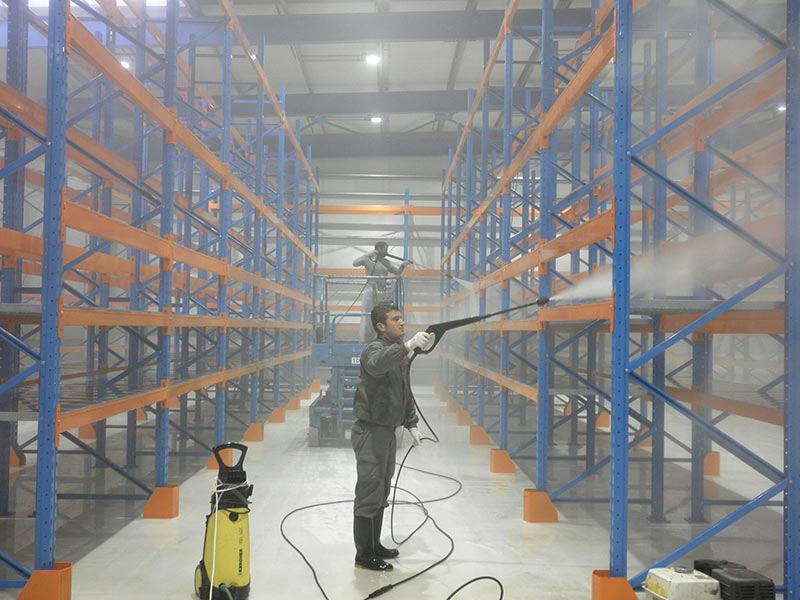 Cleaning of industrial spaces