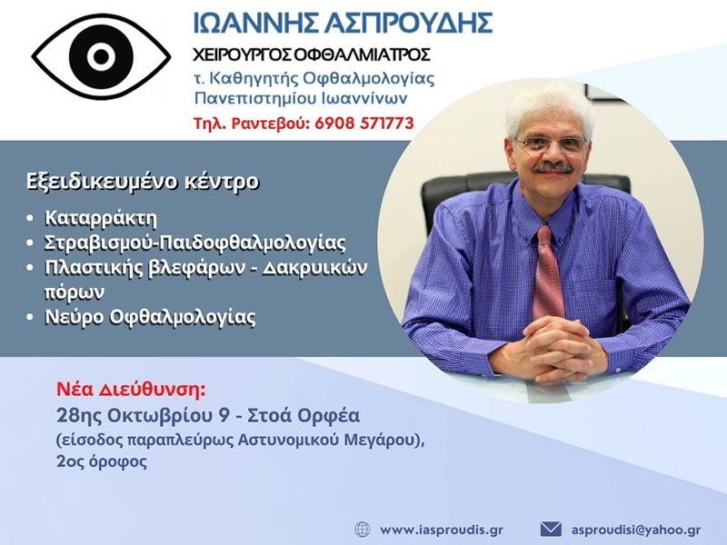 ASPROUDIS Ch. IOANNIS MD, PhD, FEBO: Φωτογραφίες & Βίντεο