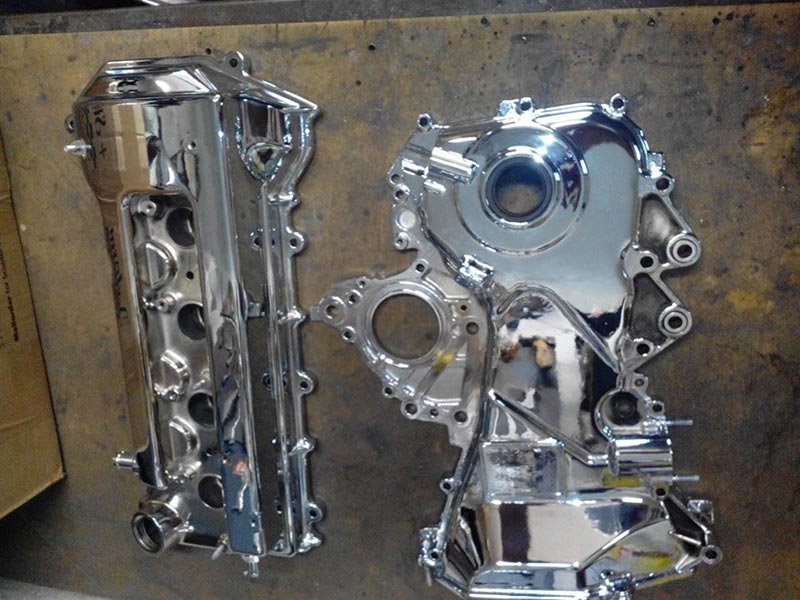 Chromium plated engine parts