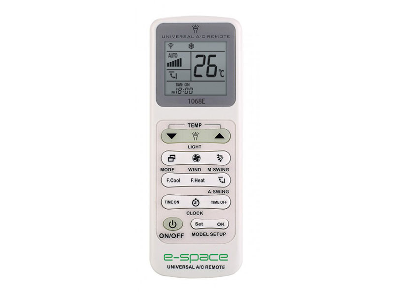 E-Space 1068Ε Τηλεχειριστήριο Universal για Air Condition Λευκό