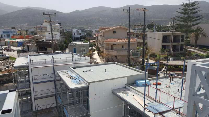 Thermal insulation, damp proofing of a hotel complex