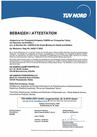Certificate of Compliance with Ministerial Decision 1348/2004