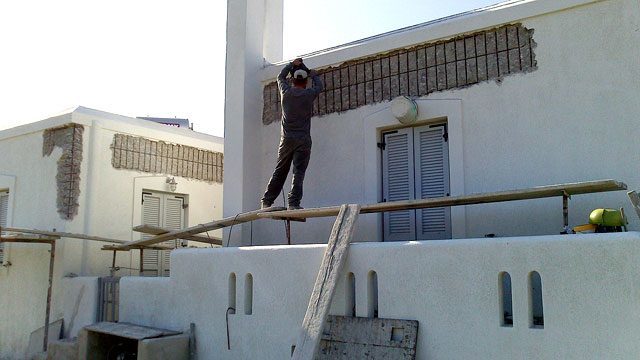Restoration, repairs of buildings, coating, reinforcing masonry
