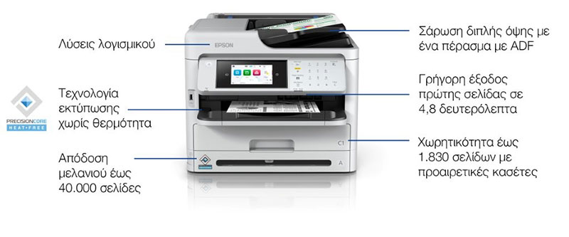 EPSON WorkForce Pro WF-M5899DWF, ασπρόμαυρος εκτυπωτής MFP χαμηλής κατανάλωσης