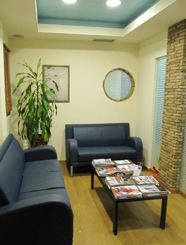 The reception area