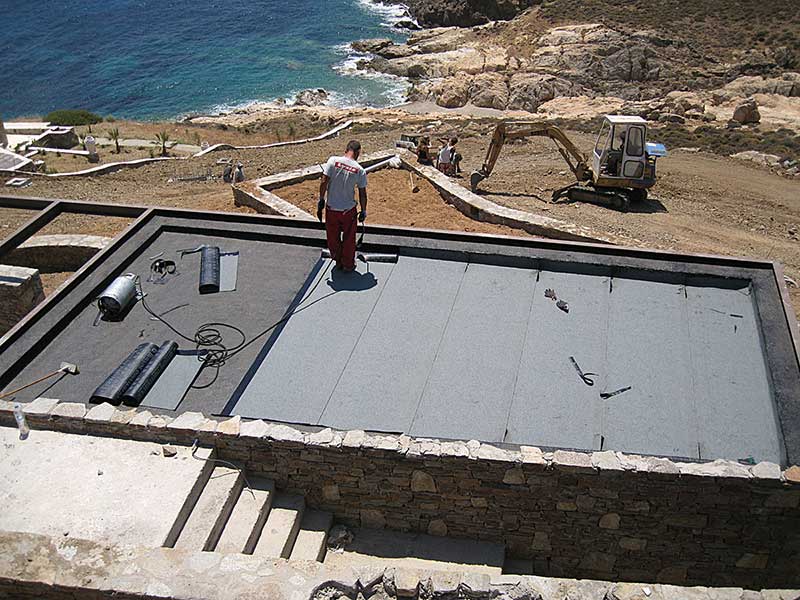 Στεγάνωση ταράτσας με ασφαλτόπανο