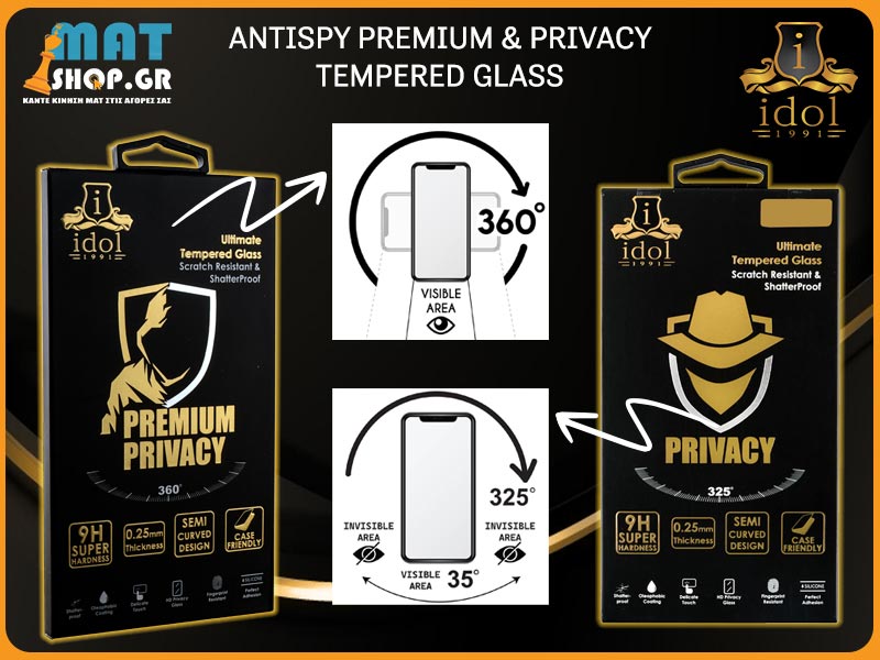 IDOL 1991 ANTISPY PREMIUM & PRIVACY Tempered Glass