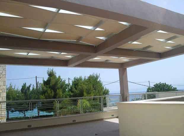 Εφαρμογή σκίασης με λουρίδες υφάσματος