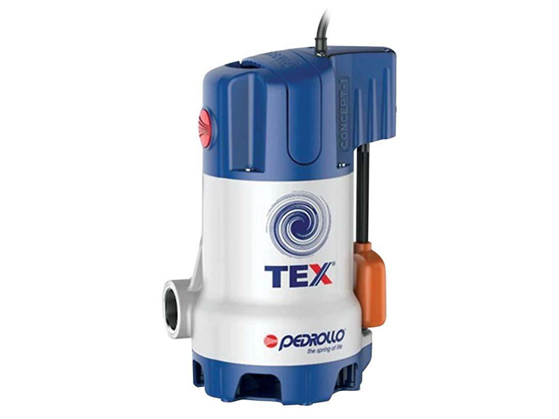 PEDROLLO TEX 2 Υποβρύχια Αντλία Λυμάτων 0,5 HP Πλαστική με Κάθετο Φλοτέρ