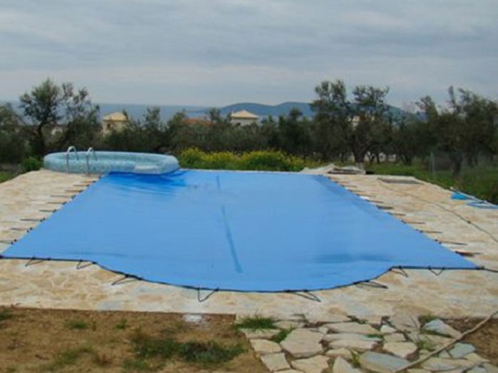 Winter blue pool cover