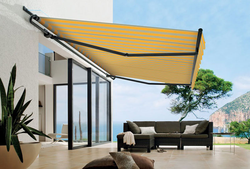 Awnings with arms, Somfy automations, Tencate & Dickson awning fabrics